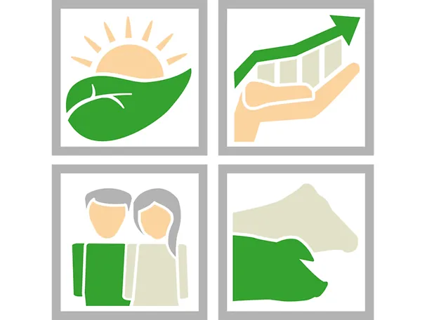 Icoane ale pilonilor durabilității grupate împreună